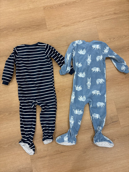 Set of 2 3T fleece polar bear sleepers, Kids 3T