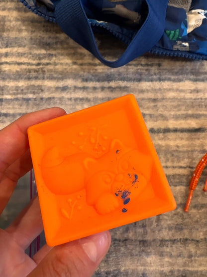 Set of nine rubber blocks