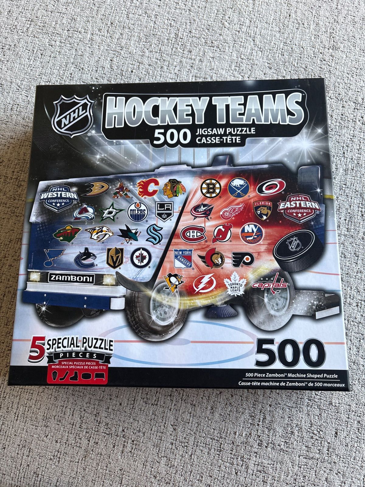 Unopened, new in box: hockey teams puzzle