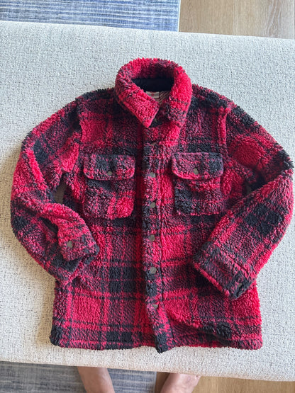 Fuzzy Plaid coat size 4/5T, Kids 4/4T