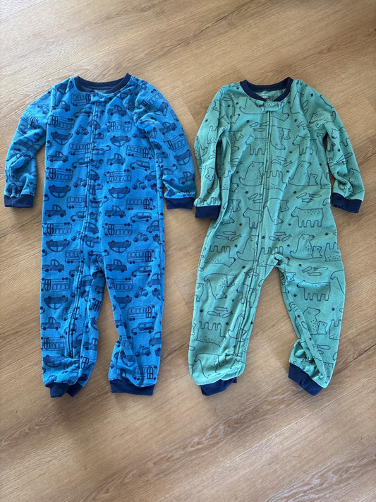 Set of 2 zip up one piece pajamas 5T, Kids 5/5T