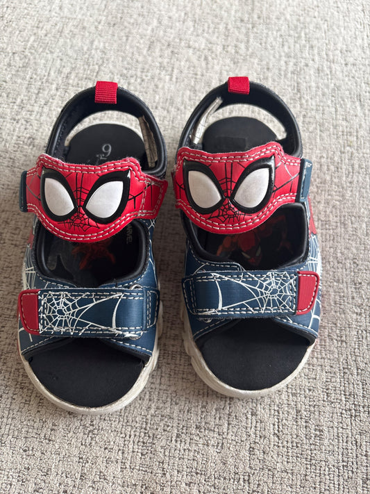 Size 9 Light Up Spiderman Sandals , Shoes 9 (Toddler:2-4yr)