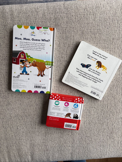 Set of 3 interactive baby board books