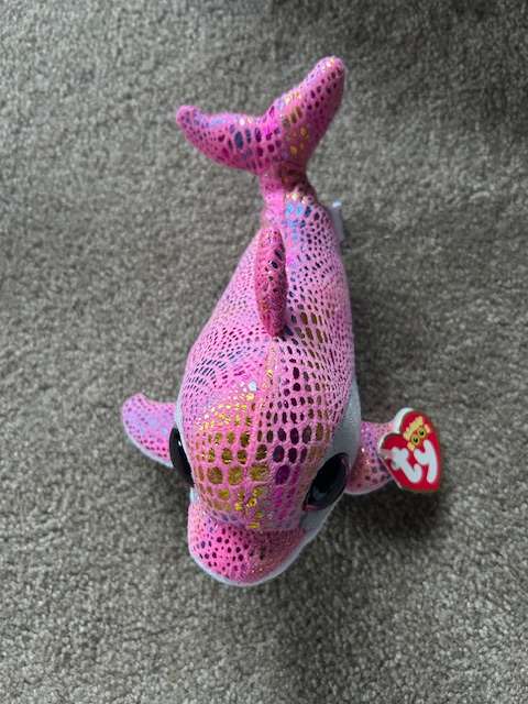 Ty Beanie Boos Pink Dolphin Plush