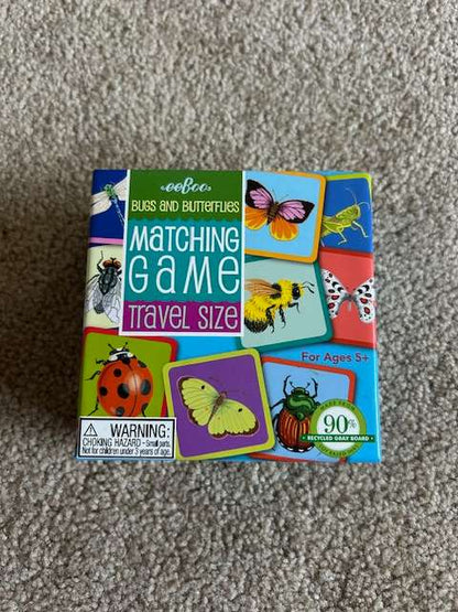 eeBoo Bugs and Butterflies Matching Game Travel Size