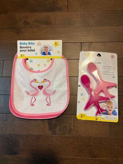 Jet Spoons and Bibs - Pink Themed