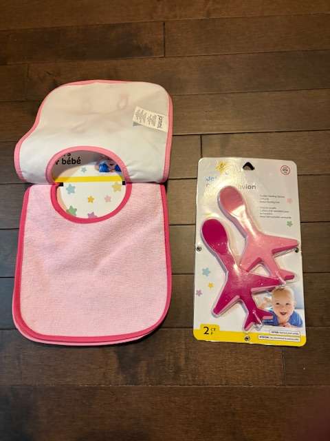 Jet Spoons and Bibs - Pink Themed