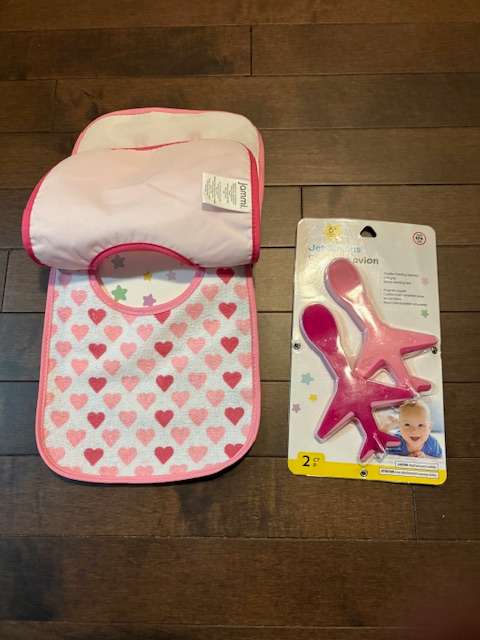 Jet Spoons and Bibs - Pink Themed