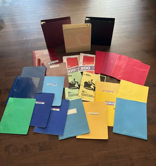 School Supplies - Binders, Paper, Folders