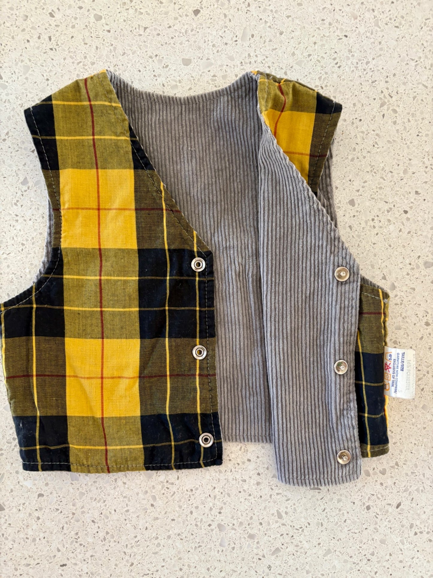 Vintage Button Up Vest , Kids 5/5T