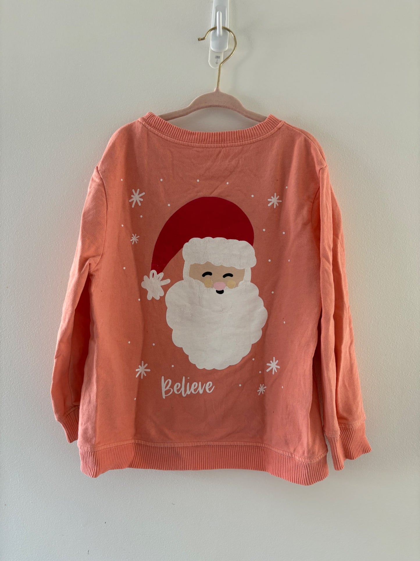 Small Shop Pinky Peach Santa Sweater , Kids 4/4T