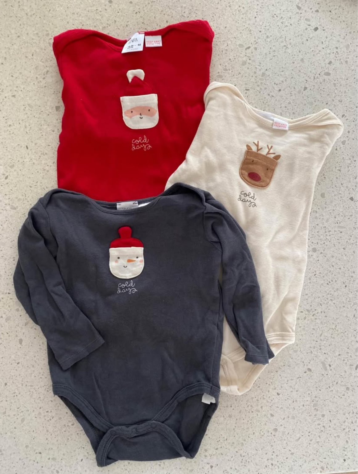 Christmas Long-Sleeve Diaper Shirt Onesie Set , Kids 24 Month (18-24M)