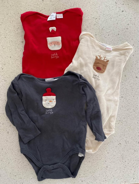 Christmas Long-Sleeve Diaper Shirt Onesie Set , Kids 24 Month (18-24M)
