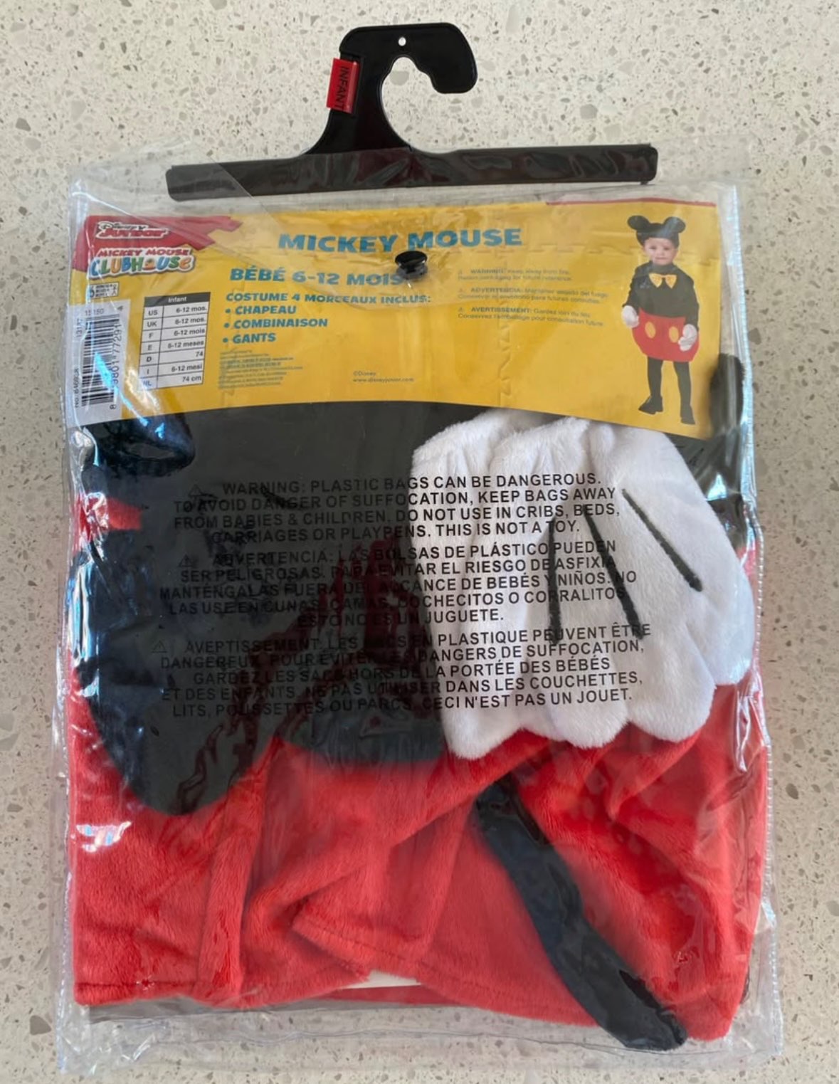 Mickey Mouse Costume 6-12 month  , Kids 9 Month (6-9M)