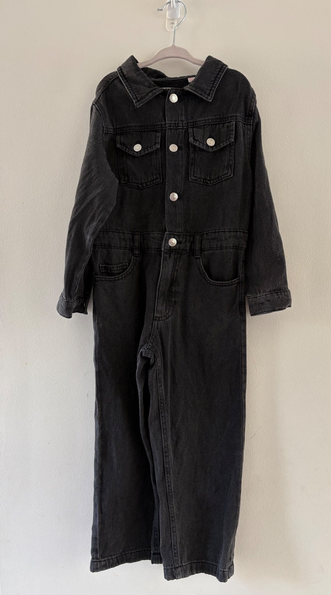 Dark Denim Button-up Jumpsuit(5/6) , Kids 5/5T