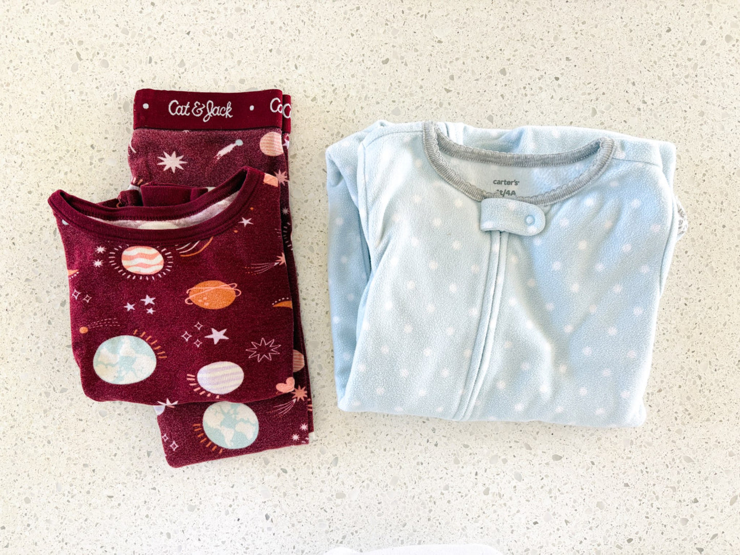 Pajama Duo - 1 Two Piece & 1 One Piece Zip (4T) , Kids 4/4T