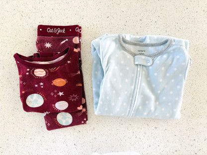 Pajama Duo - 1 Two Piece & 1 One Piece Zip (4T) , Kids 4/4T