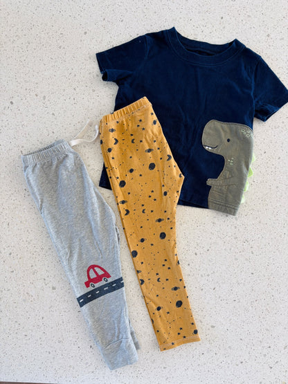 Mixed Boy Bundle 2 Pants 1 shirt (24 month) , Kids 24 Month (18-24M)