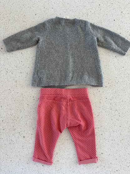 Penguin Sweater & Pants 3-6 month , Kids 6 Month (3-6M)