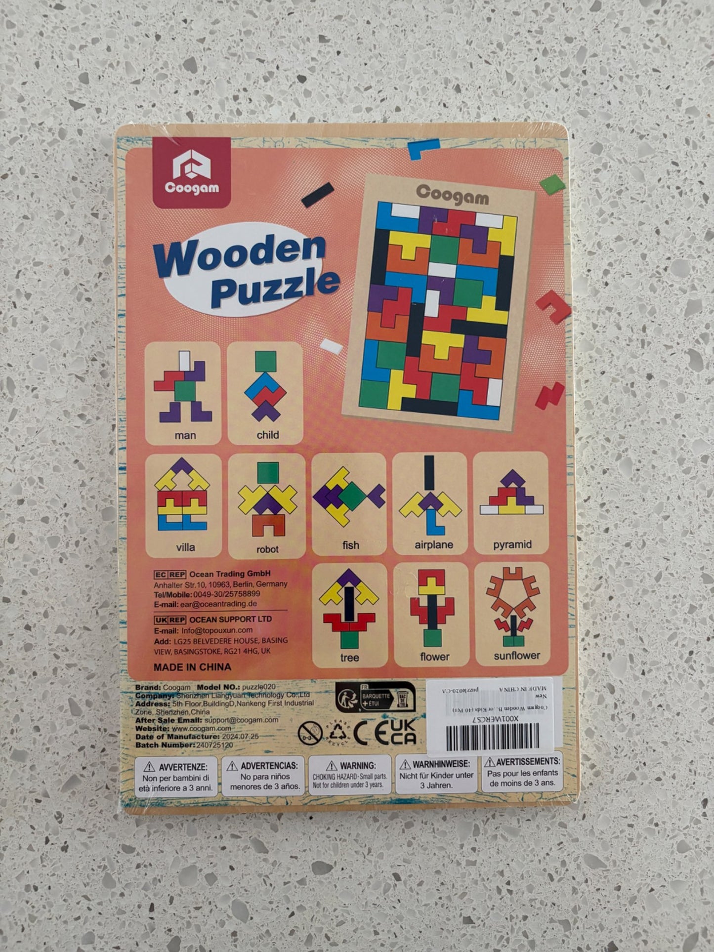 Wooden Tetris style Puzzle