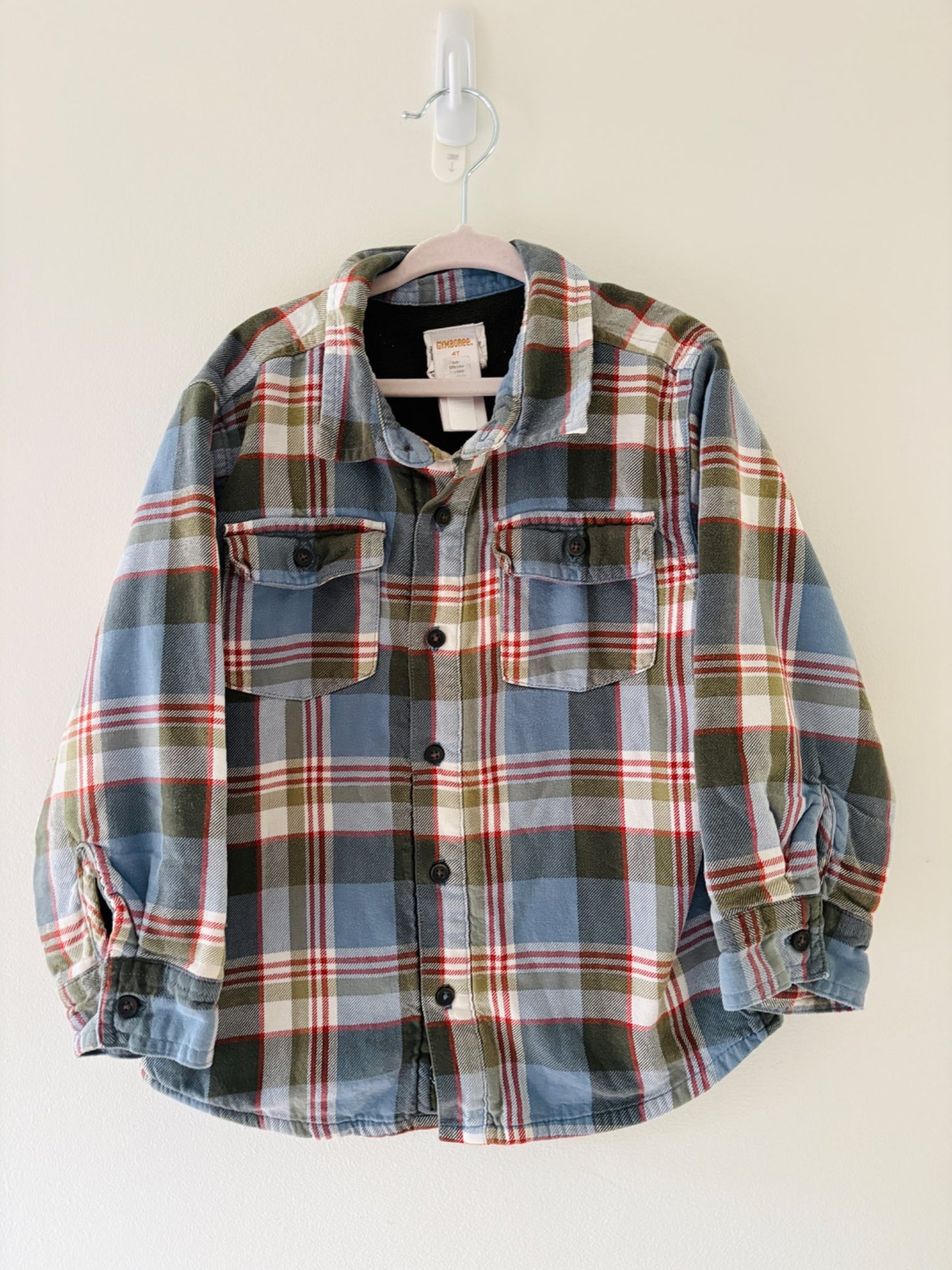Fleece lined Plaid Flannel Button Up (4T) , Kids 4/4T