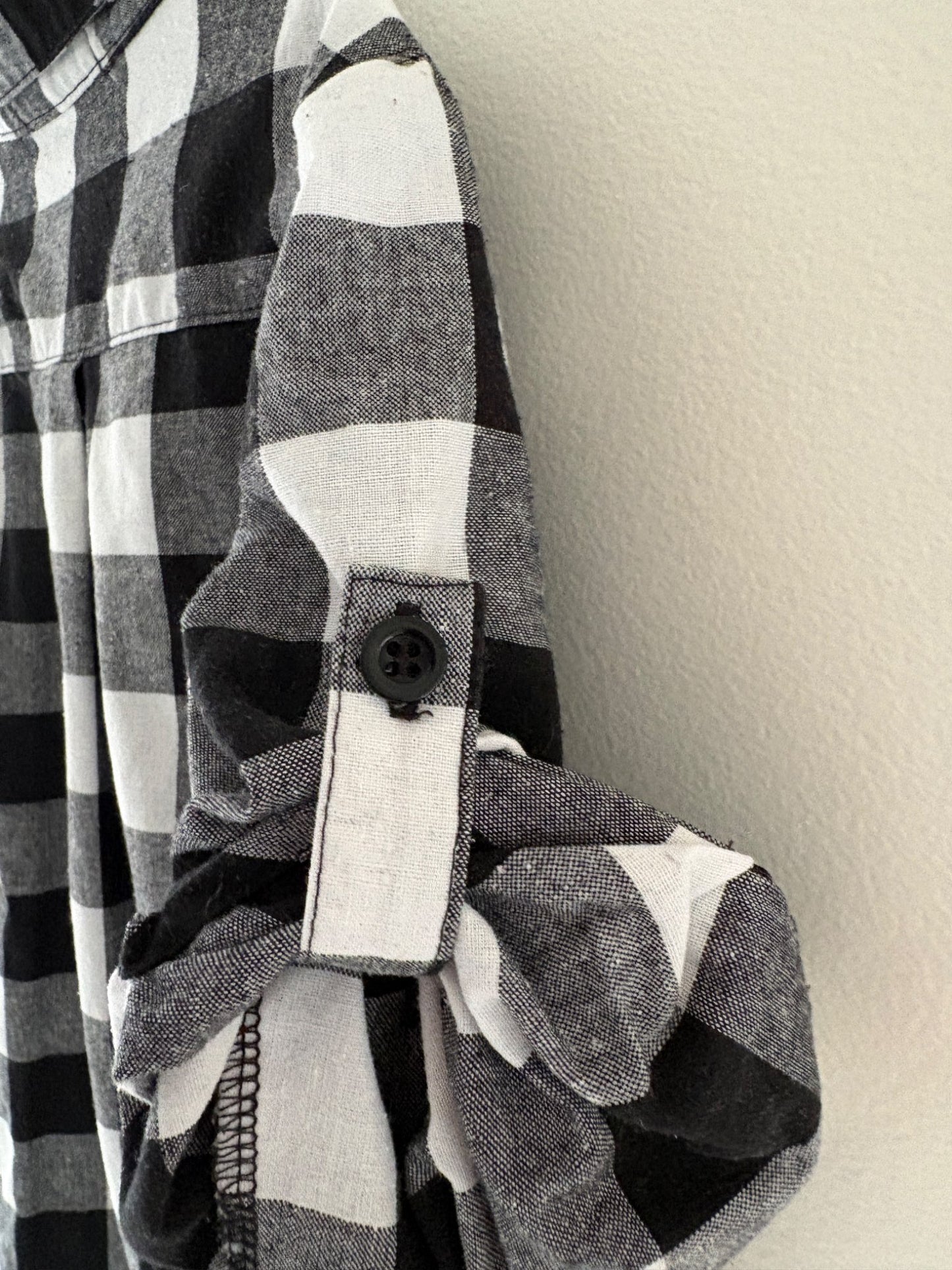 Black & White Plaid Dress , Kids 6/6X