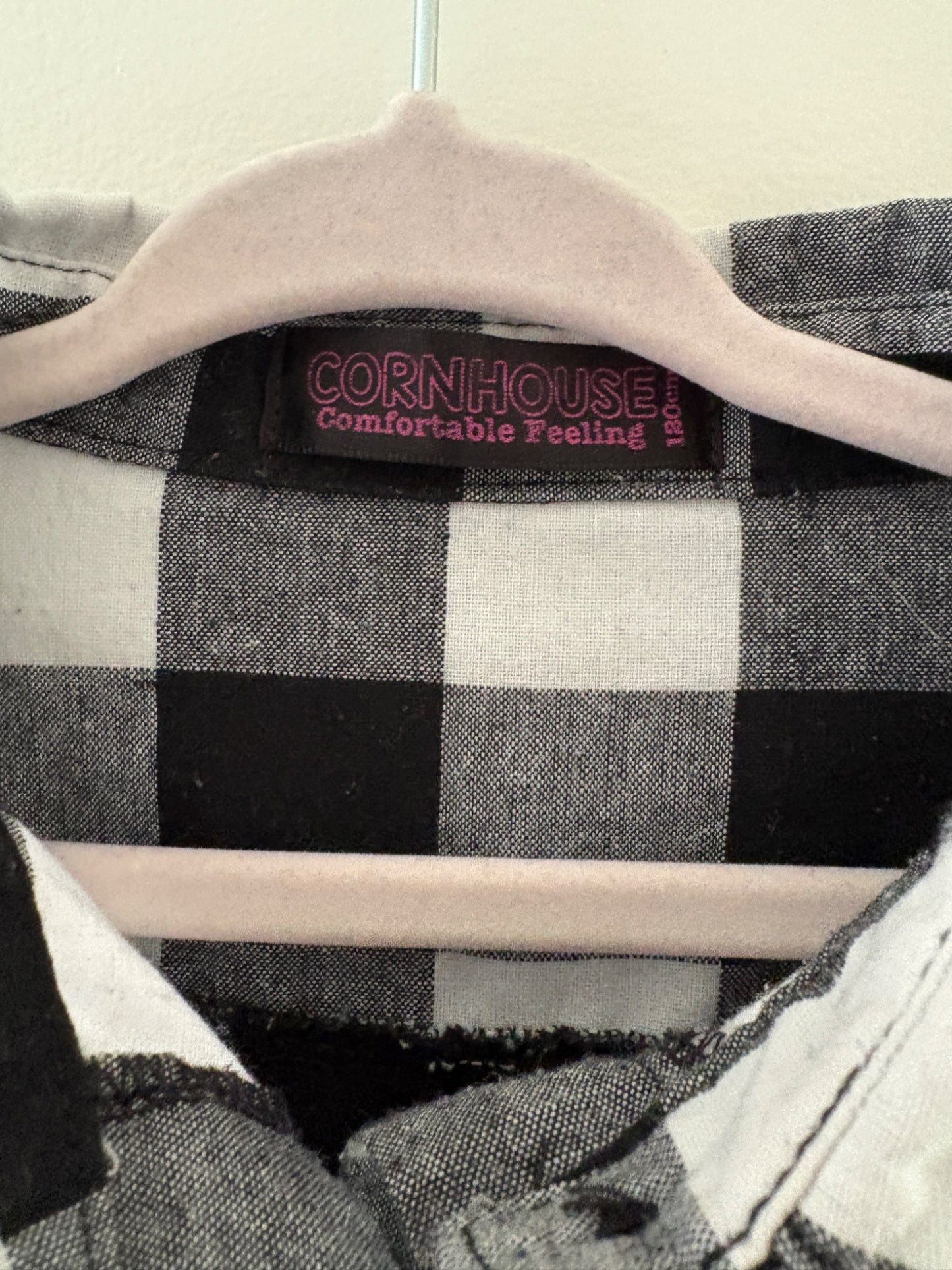 Black & White Plaid Dress , Kids 6/6X