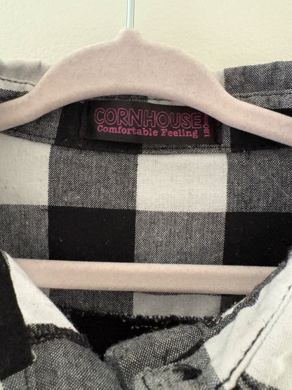 Black & White Plaid Dress , Kids 6/6X