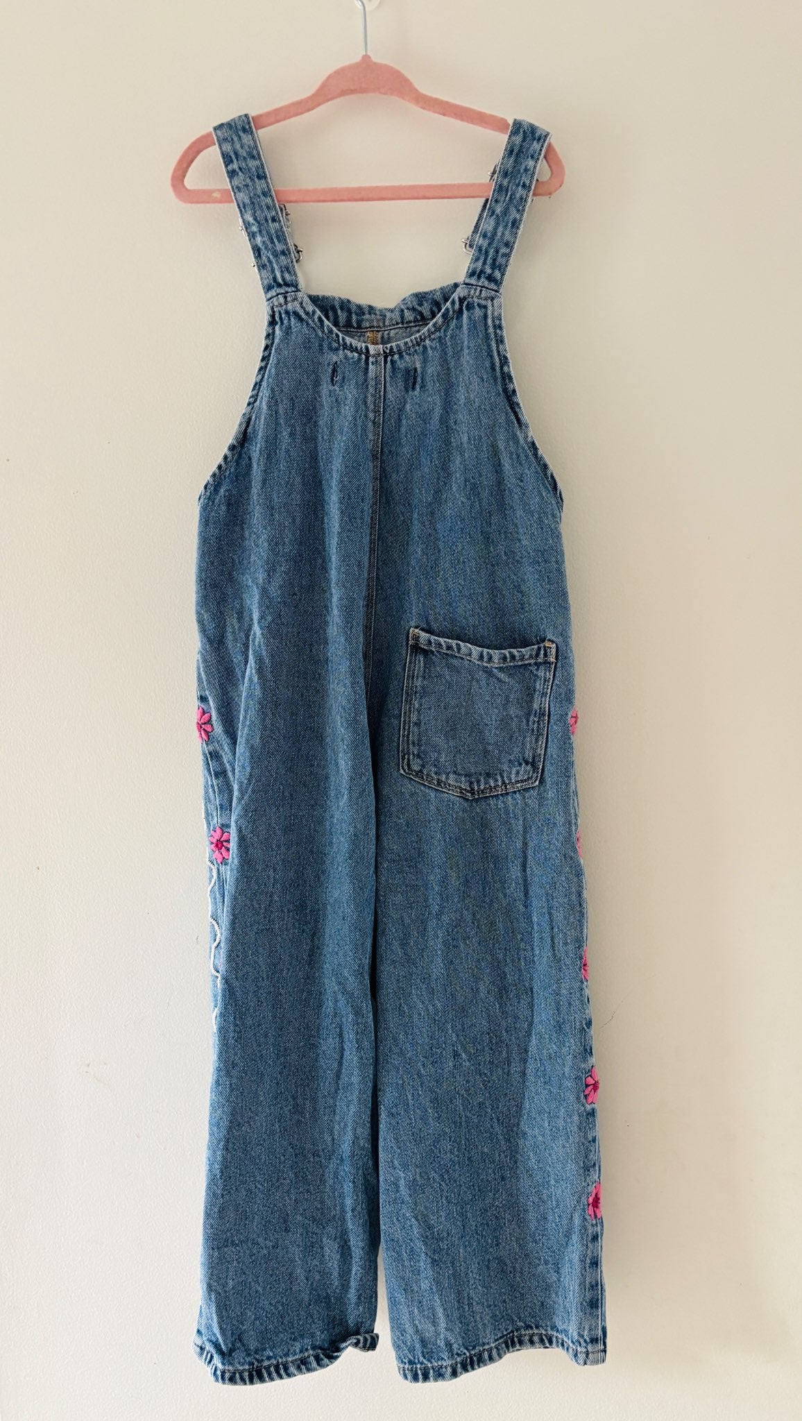 Zara Denim Overalls with Floral Detail , Kids 6/6X