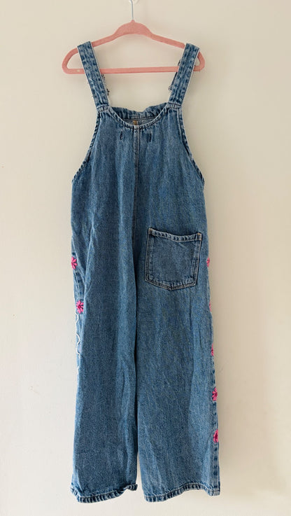 Zara Denim Overalls with Floral Detail , Kids 6/6X