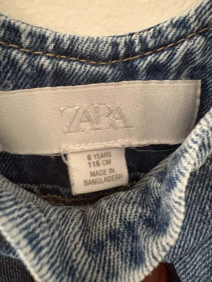 Zara Denim Overalls with Floral Detail , Kids 6/6X