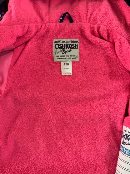 Osh Kosh fleece lined spring jacket - 12 months - floral print , Kids 12 Month (9-12M)