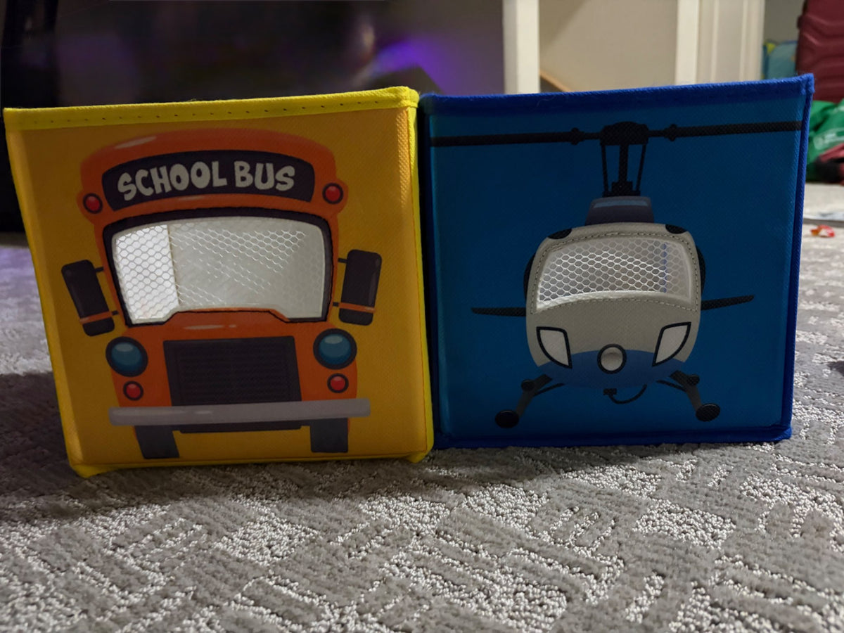 Two toy storage bins