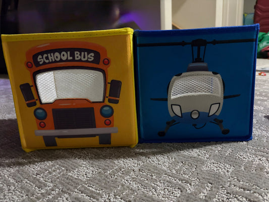 Two toy storage bins