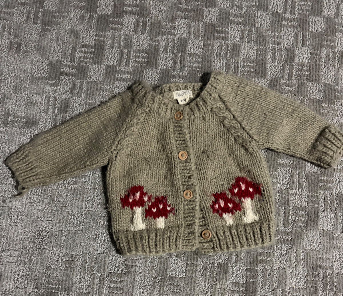 Knit mushroom sweater , Kids 3T