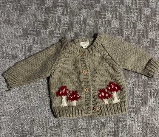 Knit mushroom sweater , Kids 3T