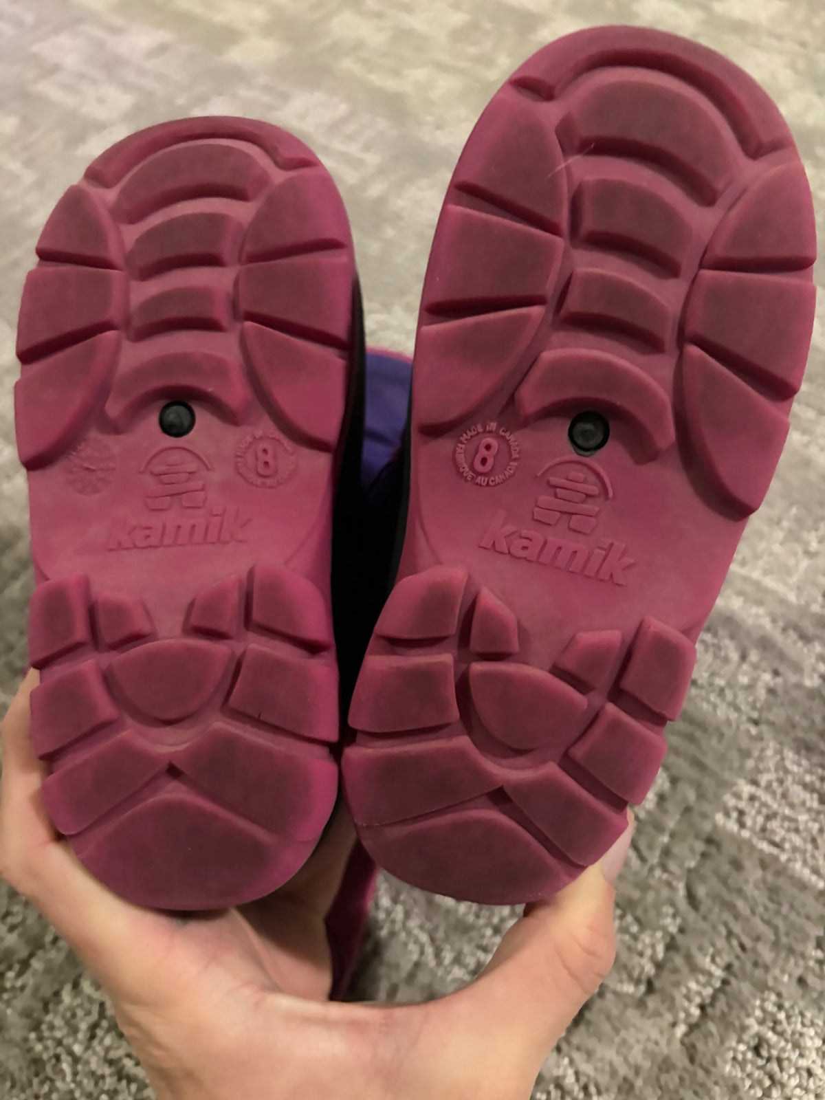 Kamik winter boots - black and pink - size 8, Shoes 8 (Toddler:2-4yr)