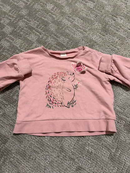 Carters pink sweatshirt - hedgehog , Kids 4/4T