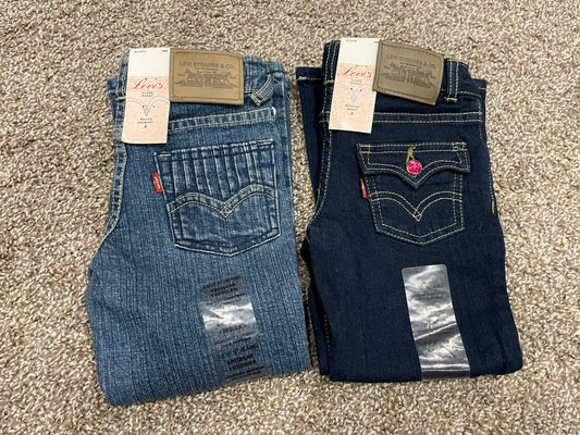 Two pairs of New Girls Levi Jeans, size 4 / 4T, New with Tag (NWT), Kids 4/4T