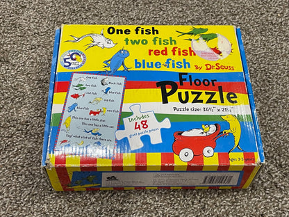 Kids Dr. Suess One Fish Two Fish Red Fish Blue Fish Floor Puzzle