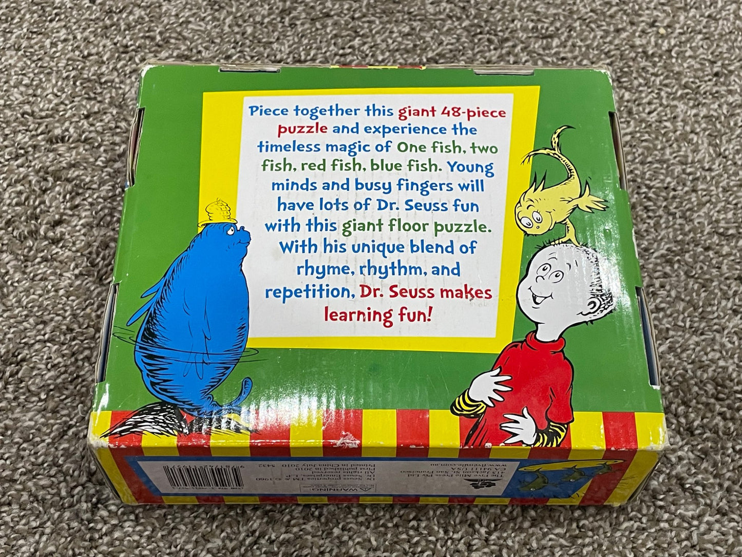 Kids Dr. Suess One Fish Two Fish Red Fish Blue Fish Floor Puzzle