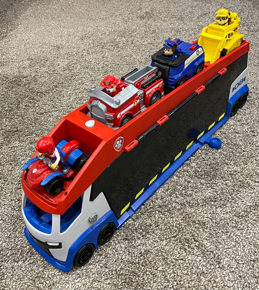 Paw Patrol Truck with 4 vehicles and characters
