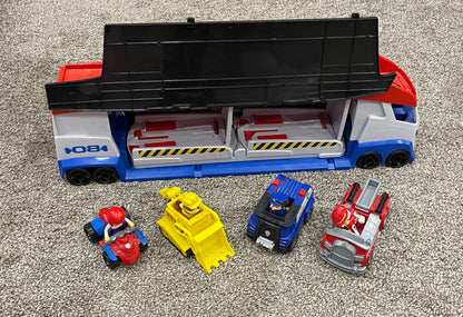 Paw Patrol Truck with 4 vehicles and characters