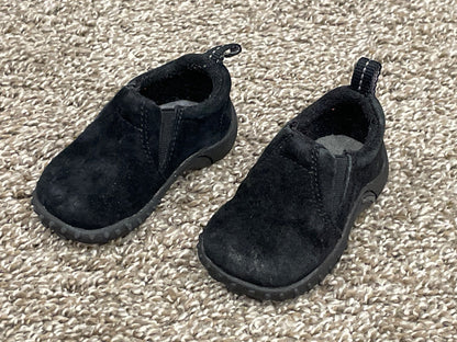 Black Suede Merrell Jungle Moc Jr Slip-On Shoes, Size 3, Very Good Used Condition (VGUC), Shoes 3 (Baby: 0-12 mth)