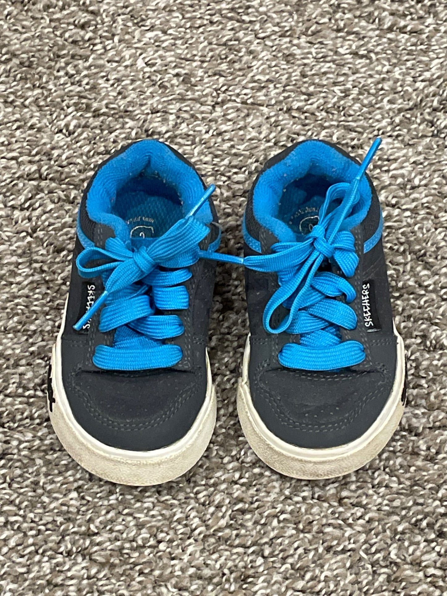 Boys Sketcher Skater Shoes, grey/blue, Size 5, Very Good Used Condition (VGUC), Shoes 5 (Walkers:12-24 mth)
