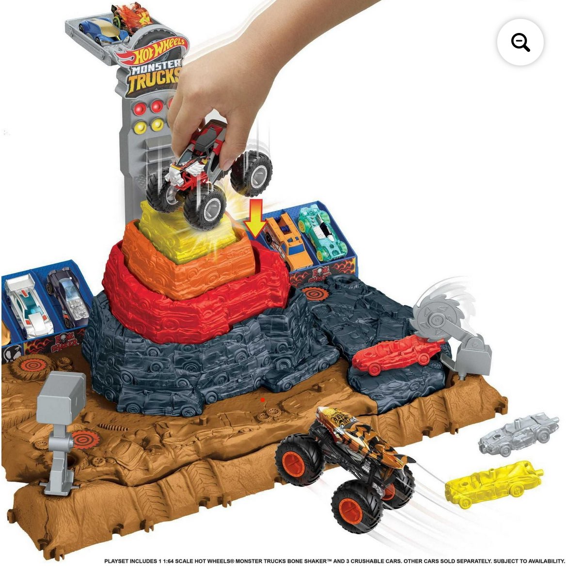 Hotwheels Monster Truck Arena Smashers Ultimate Crush Yard, Very Good Used Condition