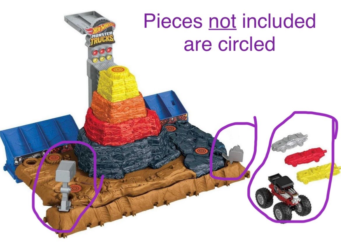 Hotwheels Monster Truck Arena Smashers Ultimate Crush Yard, Very Good Used Condition