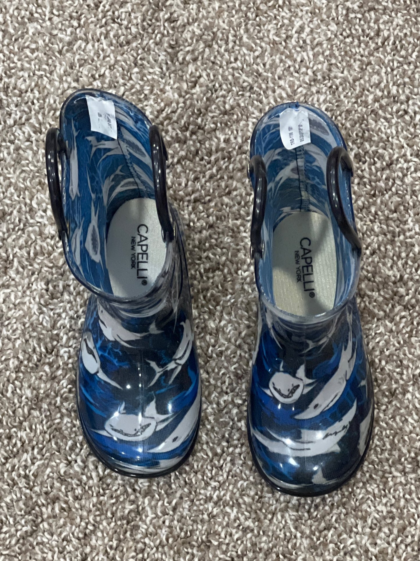 Rain boots, shark, Capelli New York, size 7 , Shoes 7 (Walkers:12-24 mth)