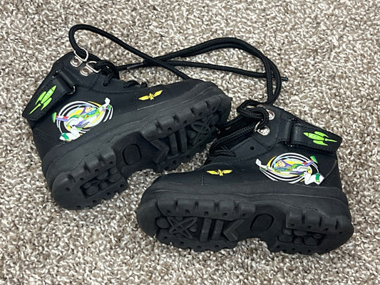 Boys Buzz Lightyear Black Boots, size 6, VGUC, Shoes 6 (Walkers:12-24 mth)