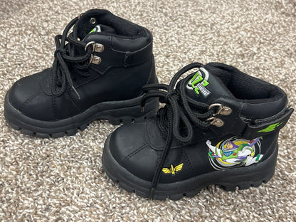 Boys Buzz Lightyear Black Boots, size 6, VGUC, Shoes 6 (Walkers:12-24 mth)